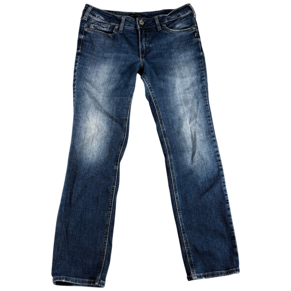 Silver Jeans‎ Suki Straight Womens 32x31 Blue Midrise Faded Straight Stretch Y2K